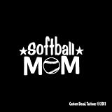 Softball Mom Window Decal Sticker White 6"