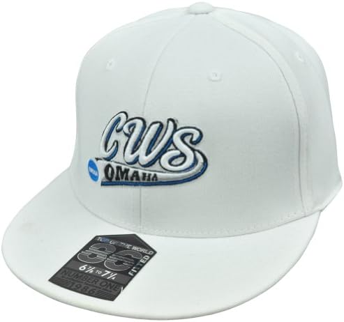 NCAA Top of World 86 Fitted 7 1/4 to 7 5/8 Flat Bill Hat Cap College CWS Omaha