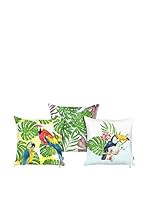 Apolena Set Funda De Cojín 3 Uds. (Verde/Multicolor)