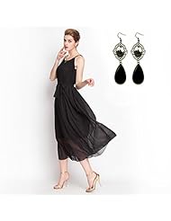 Plus Size Sexy Cocktail Round Neck Off the Shoulder Chiffon Belted Homecoming Dress/Wedding Party Dress/Maxi Dress 