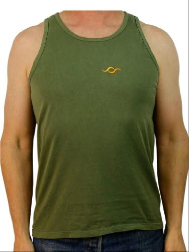 Embroidered Atta Mens Authentic Pigment Tank - Jungle, Large