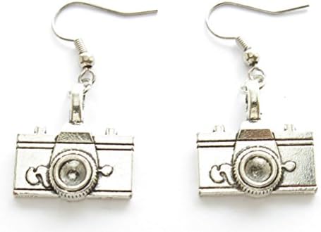 Vintage Silver Camera Earrings Geek Jewelry