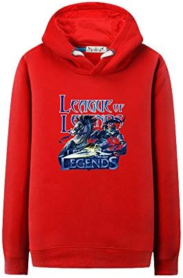 Crofhple League of Legends LOL Hero Zhao Xin Cartoon Hoodies Sweaters (3XL, Red)