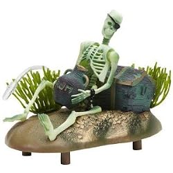 Action Air&reg; Pirate Skeleton w/Jug & Treasure Chest Live-Action Aerating Aquarium Ornament