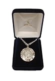 Sterling Silver Religious Saint Christopher Pendant Necklace 24"