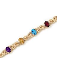 14K Yellow Gold Oval Multi Bracelet