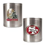 NFL GIANTS 2pc Stainless Steel Can Holder Set - Primary Logo & Helmet Logo