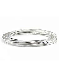 Sterling Silver High Polish Multi-Circle Bohemian Inspired Bangle Bracelets