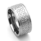 10MM Comfort Fit Titanium Wedding Band Celtic Knot Wide Ring (Size 7 to 14)