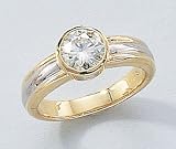 14K Two Tone Gold Moissanite Ring