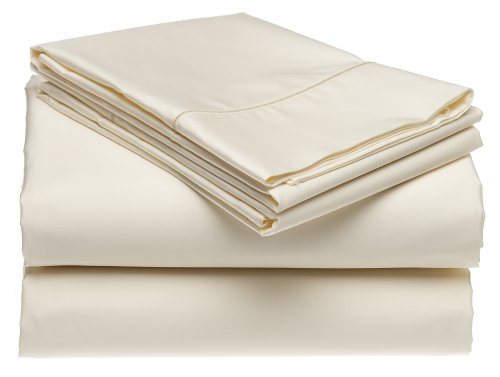 Renaissance 600 Thread Count Cotton Sateen Cal King Sheet Set, Ivory