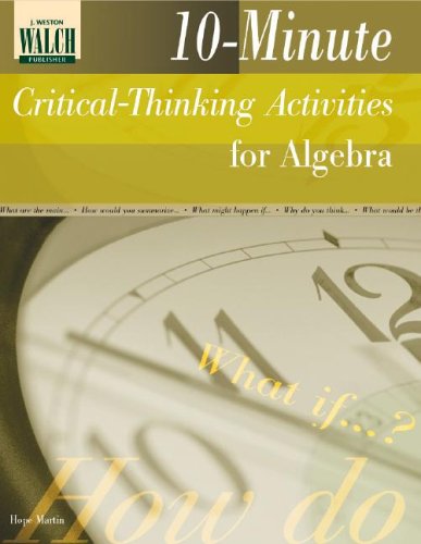 10-minute Critical-thinking Activities For Algebra