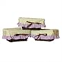 Lavender Butterfly Set of 3 Wicker Storage Baskets in Chocolate