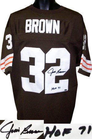 Jim Brown Signed Cleveland Browns Authentic Brown M&N TB Jersey HOF 71