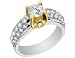 Pave Set Diamond Engagement Ring 1.26 Carat (ctw) in 14K White and Yellow Gold