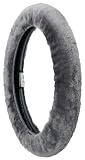 Genuine Sheepskin Steering Wheel Cover, Gray