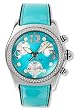 Corum 396-152-47-F167FH30R Bubble XL Chrono Diamonds Turquoise Dial Leather Women's Watch