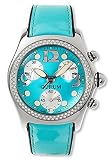 Corum Bubble XL Chronograph (Regular Strap) Women's Watch Turquoise Dial on Turquoise Strap Diamond Bezel 396-152-47-F167FH30R