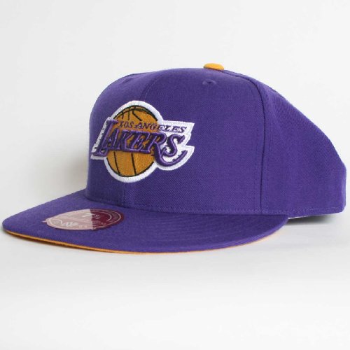 Mithchell & Ness Los Angeles Lakers Purple Vintage Logo Fitted Hat (7 3/4)