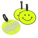 Jumbo Smiley Face Luggage Tags - Yellow