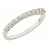 10k White Gold Diamond Wedding Anniversary Band Ring (1/3Cttw, SI Clarity, H Color)