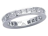 3.10 cts Princess Diamonds Eternity Band - Platinum, 14kt White or Yellow Gold