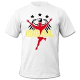 Produkt-Bild: DEUTSCHLAND MOTIV 8 - Kinder T-Shirt Weiss / Schwarz-Rot-Gelb Gr. 152-164