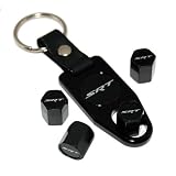 Dodge Jeep Mopar SRT Valve Stem Caps Key Chain Fob Black by High-End Motorsports