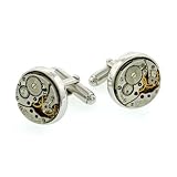 Sterling Silver American Made Watch Movement Cufflinks with Presentation Box