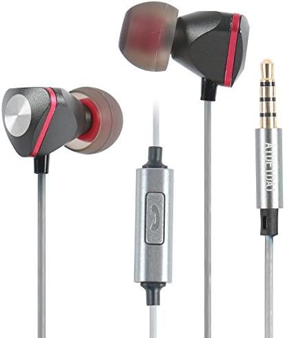 Hausbel Premium Quality Stereo Headset Ear-buds In-Ear Headphones for iPhone 6 /Galaxy S5 / HTC ONE M8 / LG G3 (Black / Red)