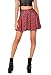 TOFLY Women's Digital Print Stretchy Plaid Pleated Mini Skirts Plus Size S-XXXXL