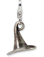 Sterling Silver 3-D Antiqued Witches Hat w/Lobster Claw Clasp Clasp Charm