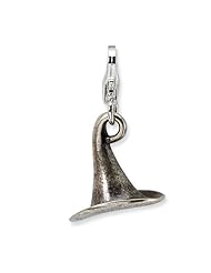 Sterling Silver 3-D Antiqued Witches Hat w/Lobster Clasp Charm