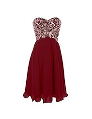 Strapless Belted Beaded Sequined Chiffon Short   Ball Gown Evening Dress/Prom Dress/Party Dress 