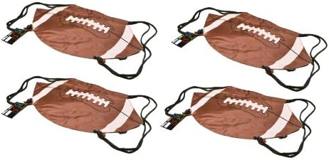 Set of 4 Football Drawstring Bag Cinch Sack Backpack Sports Party Favors