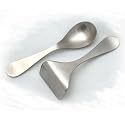 Stainless steel childs first cutlery spoon & pusher