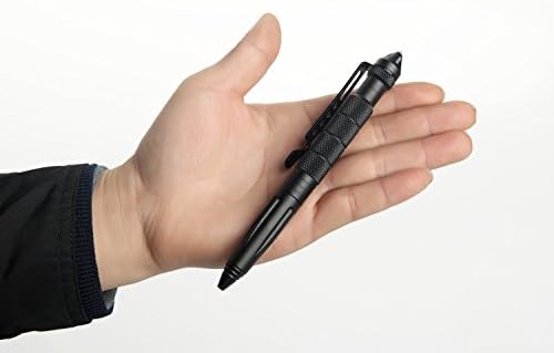 Tungsten Steel Tactical Pen ,Business Office Pen ,Outdoor Self-defense Equipment Ultra-high Hardness Survival Tool Both Civil and Military (Tungsten Steel Head Black)