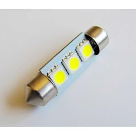 37mm High Power 3 SMD LED Festoon Dome Bulb White 12 Volt DC