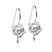 2 pcs .925 Sterling Silver Rose Flower French Hook Earwires Dangle Earring Connector Findings
