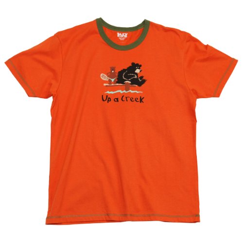 Up a Creek Bear Beaver Canoe LazyOne Unisex Tee Cotton Knit Up a Creek Bear Beaver Canoe LazyOne Unisex Tee Cotton Knit