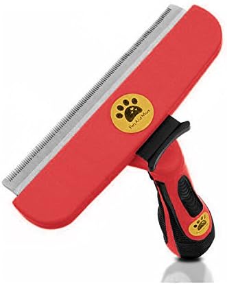 Pet Grooming Deshedding Tool Extra Large for large dogs and horses Stainless Steel, Fur Release Button the Best Deshedder Brush Guranteed (XLarge-Long Hair, Orange)