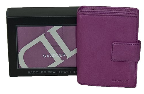 Saddler Genuine Soft Leather Zip Round with Tab Fastener Purse / Wallet