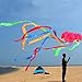 Mayco Bell Red Multicolor Tail Octopus Portable Kite Nylon & Polyester Material - Perfect Toy for Kids and Children Outdoor Games Activities - Fold-able Large 28 x 157 Inches | Extra 328 Feet Of Line