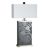 Buy Candice Olson Paisley Table Lamp, Etched Glass with Chrome Accents & Cream... by Candice Olson