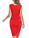 ANGVNS Women V Neck Sleeveless Cocktail Party Pleated Dress (M, Red)
