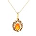 Necklace With Precious Stones - Genuine Opal and Topazes in Yellow Gold Length 18in