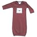 Eclectikid Eye-Spi Baby Gown in Maroon, 0-3 Months