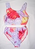 Basic Two Piece Girls Swimsuit Bikini Lycra Print Crotch Linned