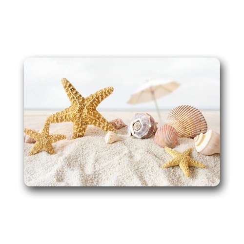 Dearhouse Home Comfortable Door mats Beach shells starfish Doormat Non-Slip Bedroom lovely Carpets Durable Bathroom Rugs 23.6