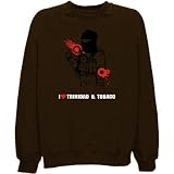 Sweatshirt Brown  I Love Trinidad & Tobago / Kamikaze  Country